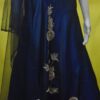 Aadhya Navy Blue Color Long Gown Dress With Golden Zari Embroidery Works
