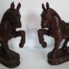 Wooden Horse Statue Pair