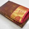 JL_BSS_DBR-01 Bangalori Silk Saree Dark Brown with Red Border(3) Bangalori Silk Saree Dark Brown with Red Border