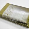 Bangalori Silk Saree Olive Green with Silver Zari and Silver Border