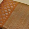 Bangalori Silk Saree tiger orange with silver Zari and silver border