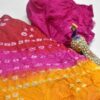 Jaipur Bandhani Saree in Multi color body with zari border