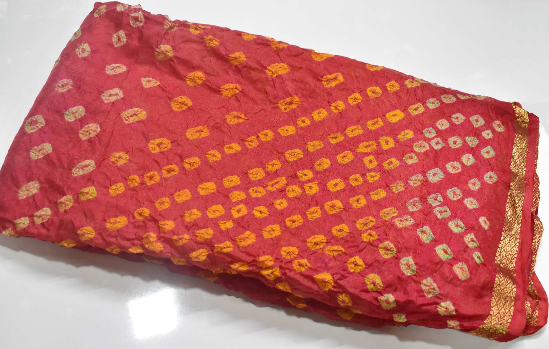 Buy Rani Pink Premium Quality Kota Doria Chunri Print Handloom Pure Cotton  Saree without Blouse 15654 | www.amgsquare.com