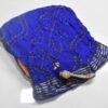 Jaipur Bandhani Saree in Solid blue color with zari border and Mustard Yellow blouse attached
