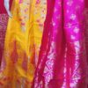 Aathira Mango Yellow and Hot Pink Color Lehenga Choli