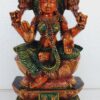 Wood Carved Lakshmi Idol