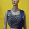 Party Wear Pre-Stitched Saree Navy Blue
