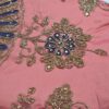 Sirin English Rose Color Long Gown Dress With Golden Zari Embroidery Works