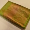 Bangalori Silk Saree olive green color body with hot pink border in copper zari