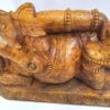 Wooden Ganesha Reclining Handmade 21 Inch Wood Ganesh Sculpture Antique Finish Good Luck Gift for New Beginnings Ready to Ship