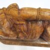 Wooden Ganesha Reclining Handmade 21 Inch Wood Ganesh Sculpture Antique Finish Good Luck Gift for New Beginnings Ready to Ship