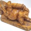 Wooden Ganesha Reclining Handmade 21 Inch Wood Ganesh Sculpture Antique Finish Good Luck Gift for New Beginnings Ready to Ship