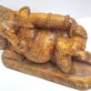 Wooden Ganesha Reclining Handmade 21 Inch Wood Ganesh Sculpture Antique Finish Good Luck Gift for New Beginnings Ready to Ship