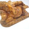 Wooden Ganesha Reclining Handmade 21 Inch Wood Ganesh Sculpture Antique Finish Good Luck Gift for New Beginnings Ready to Ship