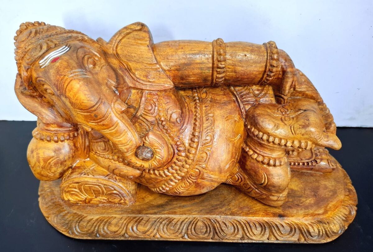 Wooden Ganesha Sculpture