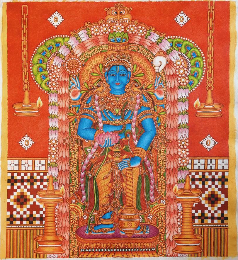 Maha Vishnu Kerala Mural Painting