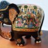 Wooden Hand-painted Elephant - 6 Inch Height