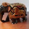 Wooden Hand-painted Elephant - 2.5 Inch Height