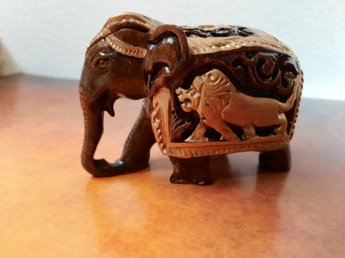 Wooden Hand-painted Elephant - 2.5 Inch