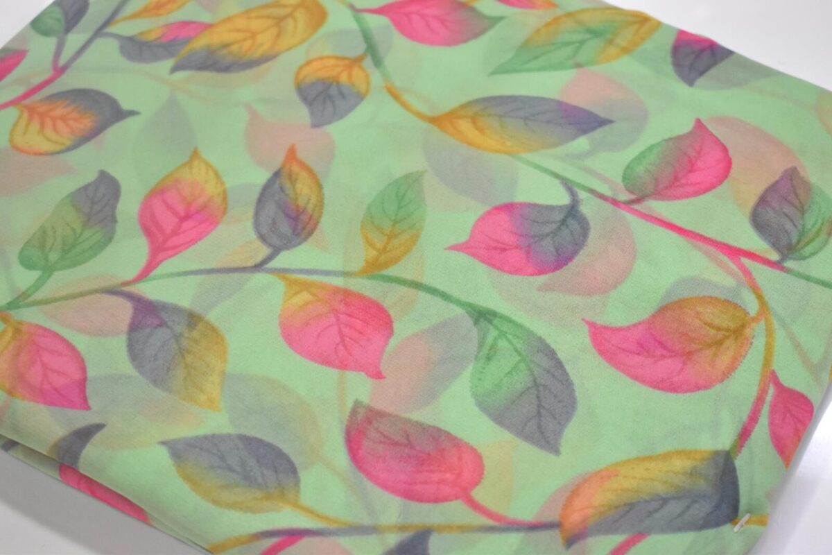 Chiffon Saree Fern Green Color