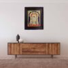 Balaji Tanjore Painting with Teak Wood Frame 22K Gold Foil Indian Artwork Gift Size 18x15 inches Ready to Ship