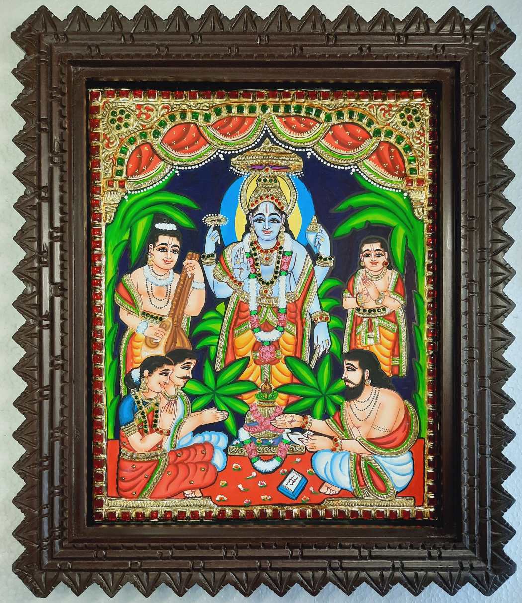 Satyanarayana Swamy Tanjore Painting