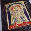 Balaji Tanjore Painting with Teak Wood Frame 22K Gold Foil Indian Artwork Gift Size 18x15 inches Ready to Ship