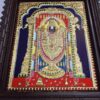 Balaji Tanjore Painting with Teak Wood Frame 22K Gold Foil Indian Artwork Gift Size 18x15 inches Ready to Ship