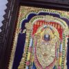 Balaji Tanjore Painting with Teak Wood Frame 22K Gold Foil Indian Artwork Gift Size 18x15 inches Ready to Ship