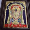 Balaji Tanjore Painting with Teak Wood Frame 22K Gold Foil Indian Artwork Gift Size 18x15 inches Ready to Ship