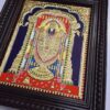 Balaji Tanjore Painting with Teak Wood Frame 22K Gold Foil Indian Artwork Gift Size 18x15 inches Ready to Ship