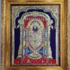 Balaji Tanjore Painting with Teak Wood Frame 22K Gold Foil Indian Artwork Gift Size 18x15 inches Ready to Ship