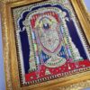 Balaji Tanjore Painting with Teak Wood Frame 22K Gold Foil Indian Artwork Gift Size 18x15 inches Ready to Ship