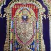 Balaji Tanjore Painting with Teak Wood Frame 22K Gold Foil Indian Artwork Gift Size 18x15 inches Ready to Ship