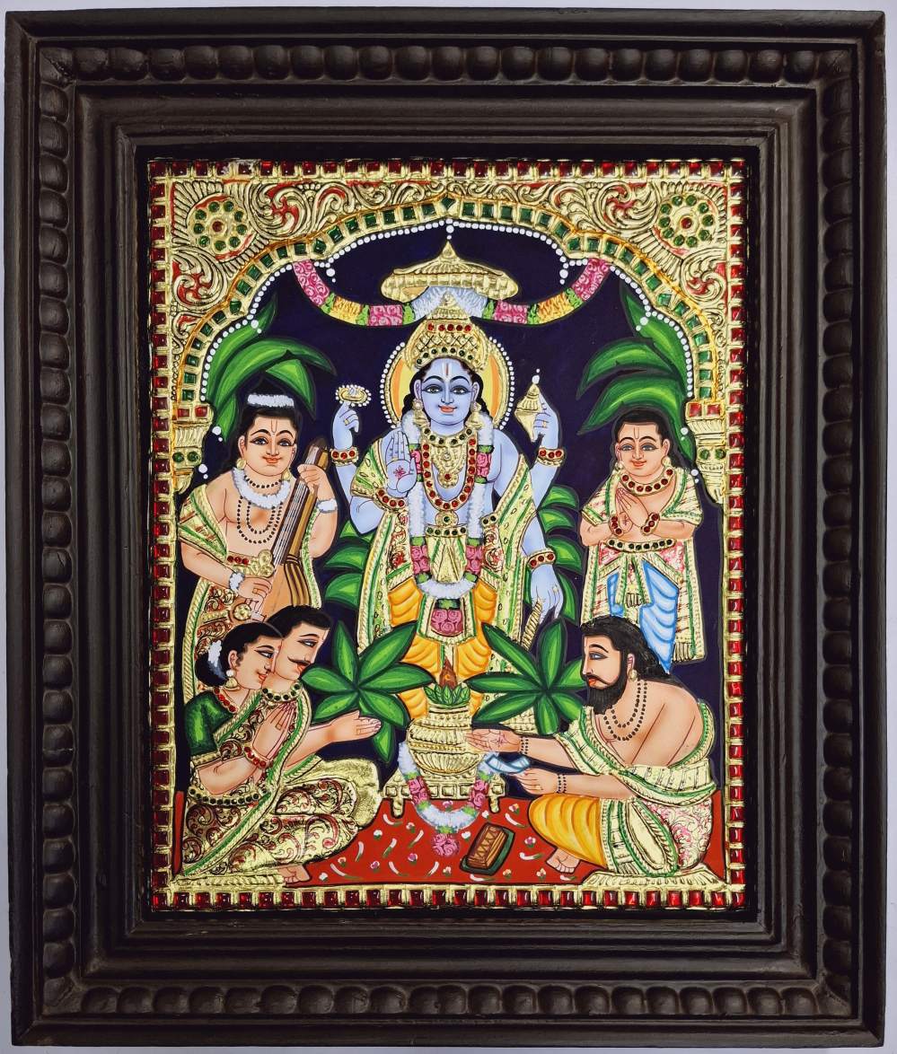 Satyanarayana Swamy Tanjore Painting