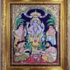 Satyanarayana Swamy Tanjore Painting with Frame 22K Original Gold Foils Teakwood Framed 18x15 inch with frame Pooja Room Décor House warming Gift Ready to ship