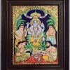 Satyanarayana Swamy Tanjore Painting with Frame 22K Original Gold Foils Teakwood Framed 18x15 inch with frame Pooja Room Décor House warming Gift Ready to ship