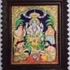 Satyanarayana Swamy Tanjore Painting with Frame 22K Original Gold Foils Teakwood Framed 18x15 inch with frame Pooja Room Décor House warming Gift Ready to ship