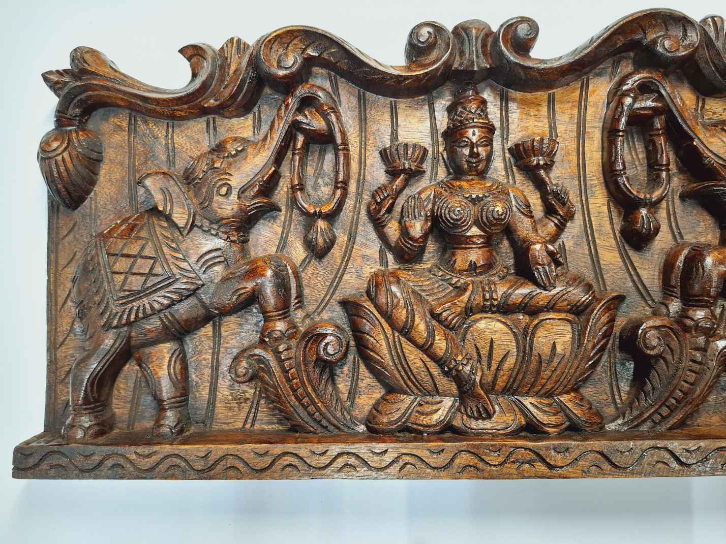 Wood Gajalakshmi Wall Panel