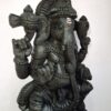 Wooden Ganesha Sculpture 24", Wood Hand Carved Ganesh Large Idol, Vinayakar, Brown Finished, Pooja Room Décor, Temple Carving, Ready to Ship