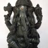 Wooden Ganesha Sculpture 24", Wood Hand Carved Ganesh Large Idol, Vinayakar, Brown Finished, Pooja Room Décor, Temple Carving, Ready to Ship