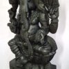 Wooden Ganesha Sculpture 24", Wood Hand Carved Ganesh Large Idol, Vinayakar, Brown Finished, Pooja Room Décor, Temple Carving, Ready to Ship