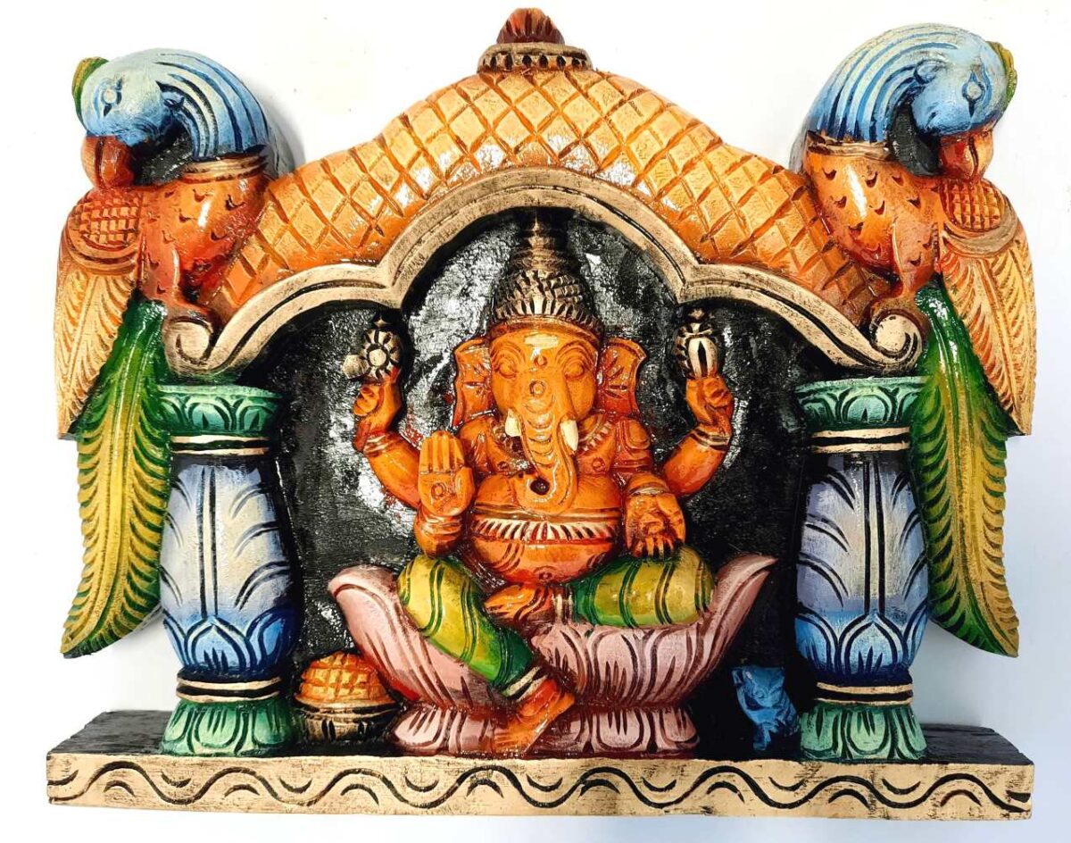 Wooden Wall Panel Ganesha