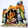 Wood Ganesh Statue Wall Hanging, Wooden Ganesha Sculpture, Hindu God Temple Decor, Pooja Home Decoration Ready to Ship