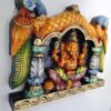 Wood Ganesh Statue Wall Hanging, Wooden Ganesha Sculpture, Hindu God Temple Decor, Pooja Home Decoration Ready to Ship