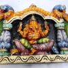 Wood Ganesh Statue Wall Hanging, Wooden Ganesha Sculpture, Hindu God Temple Decor, Pooja Home Decoration Ready to Ship