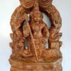 Hand-carved wooden Murugan idol, 12-inch brown finish, South Indian traditional statue for pooja room décor – JLine Arts