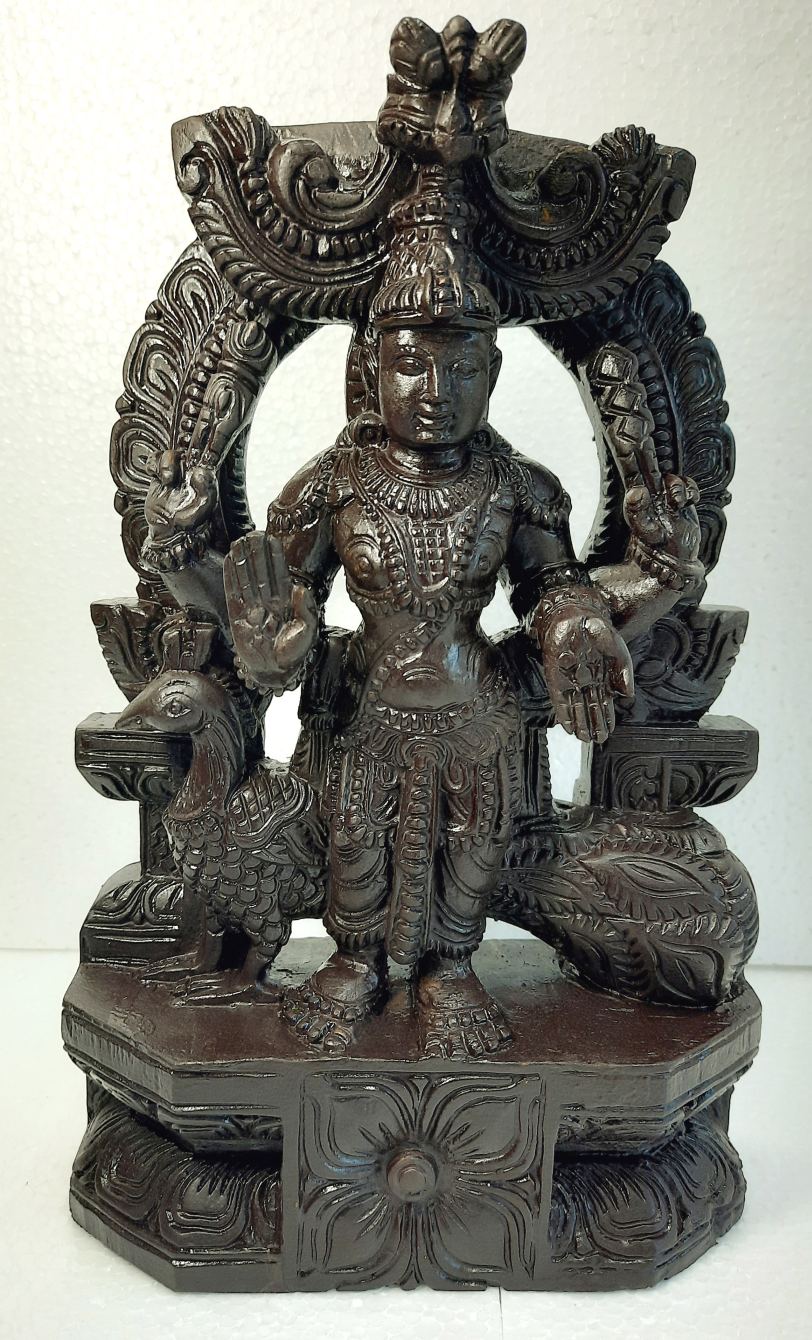 Wooden Murugan idol