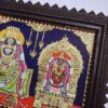 Annamalai Unnamalai Tanjore Painting with Teak Wood Frame 22K Gold Foil Indian Artwork 18x15 Inch Gift Size Ready to Ship