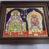 Annamalai Unnamalai Tanjore Painting with Teak Wood Frame 22K Gold Foil Indian Artwork 18x15 Inch Gift Size Ready to Ship